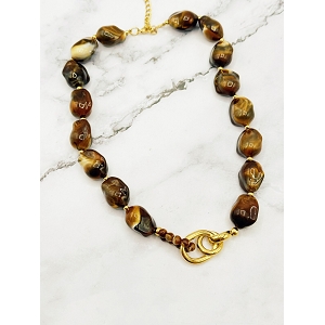  COLLIER EFFET MARBRE<br>Marron