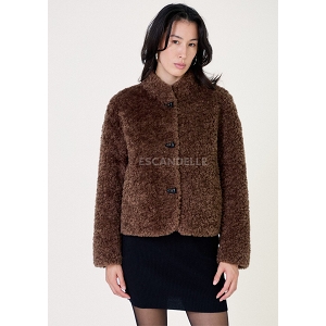  VESTE COURTE FAUSSE FOURRURE<br>Marron