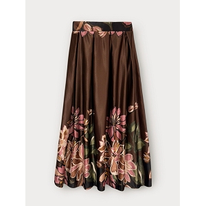  JUPE LONGUE A FLEUR<br>Marron