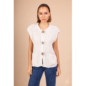 GILLET GROS BOUTON<br>Beige