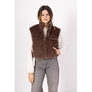  GILET FOURRURE<br>Marron