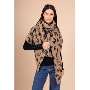  ECHARPE LUREX LEOPARD<br>Marron