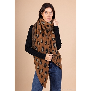  ECHARPE LUREX LEOPARD<br>Marron