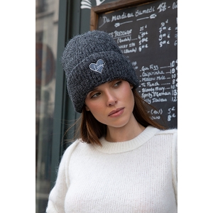SCARPY CREATION BONNET POLAIRE AU REVERS LOVELY<br>Gris