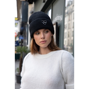 SCARPY CREATION BONNET POLAIRE AU REVERS LOVELY<br>Noir