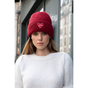 SCARPY CREATION BONNET POLAIRE AU REVERS LOVELY<br>Rouge