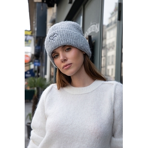 SCARPY CREATION BONNET POLAIRE AU REVERS LOVELY<br>Gris