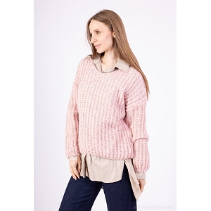  PULL EN MAILLE<br>Rose