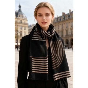  ECHARPE RAYURES<br>Noir