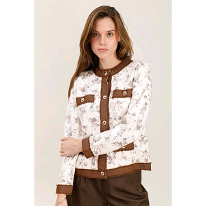  CARDIGAN BI MATIERE<br>Beige
