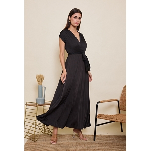  ROBE SOIREE PLISSEE<br>Noir