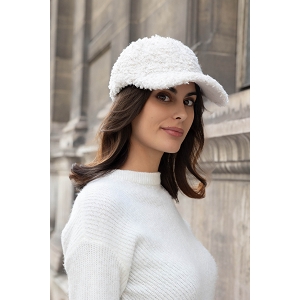 SCARPY CREATION CASQUETTE EFFET MOUTON<br>Blanc