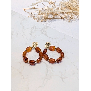  BOUCLE OREILLE LAMBALLY<br>Marron