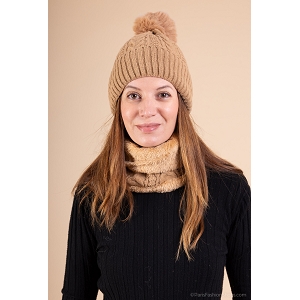 SCARPY CREATION BONNET CACHE COU 2PIECES<br>Naturel