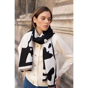 SCARPY CREATION ECHARPE LONGUE DOUBLE FACE<br>Noir