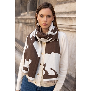 SCARPY CREATION ECHARPE LONGUE DOUBLE FACE<br>Marron