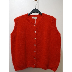  GILET COL ROND<br>Rouge