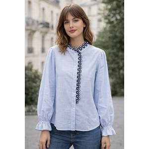 SCARPY CREATION CHEMISE VOLANT<br>Bleu