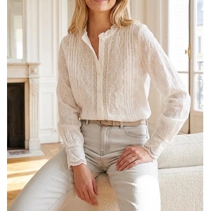 SCARPY CREATION CHEMISE BRODEE<br>Blanc