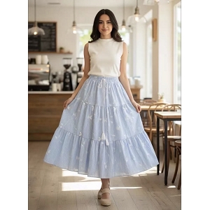 SCARPY CREATION JUPE LONGUE BRODERIE<br>Bleu