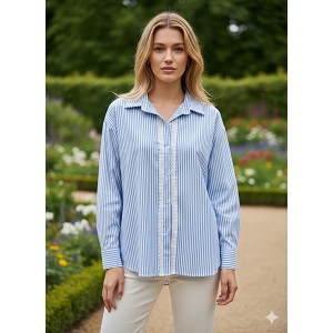  CHEMISE RAYEE<br>Bleu