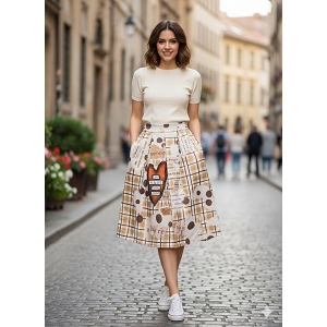  JUPE IMPRIMEE<br>Beige