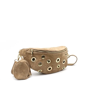 SCARPY CREATION BANANE CUIR DAIM OEILLETS<br>Beige