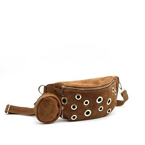 SCARPY CREATION BANANE CUIR DAIM OEILLETS<br>Marron