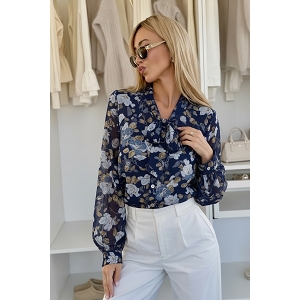 SCARPY CREATION CHEMISE COL LAVALLIERE<br>Bleu