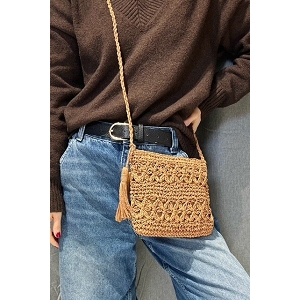 SCARPY CREATION SAC BANDOULIERE EN PAILLE<br>Naturel