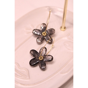 SCARPY CREATION BOUCLE OREILLE FLORALE<br>Noir