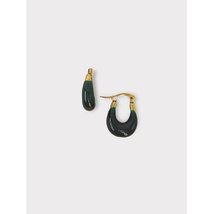 SCARPY CREATION BOUCLE OREILLE CREOLE EMAILLEE<br>Vert