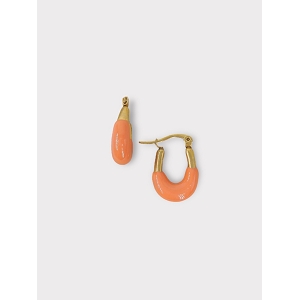 SCARPY CREATION BOUCLE OREILLE CREOLE EMAILLEE<br>Orange