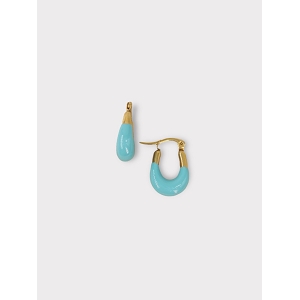 SCARPY CREATION BOUCLE OREILLE CREOLE EMAILLEE<br>Vert