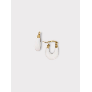 SCARPY CREATION BOUCLE OREILLE CREOLE EMAILLEE<br>Blanc