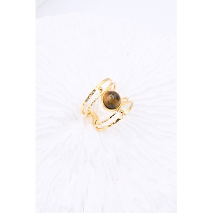  BAGUE PIERRE NATURELLE<br>Marron