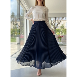  JUPE LONGUE EN MOUSSELIN<br>Bleu