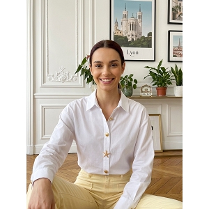  CHEMISE BOUTONS COQUILLAGES<br>Blanc