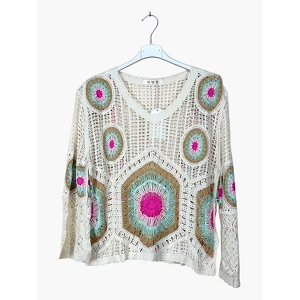  PULL CROCHET MULTICOLOR<br>Parme