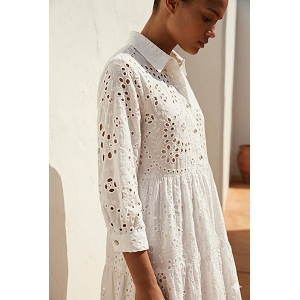  ROBE BRODERIE ANGLAISE<br>Blanc