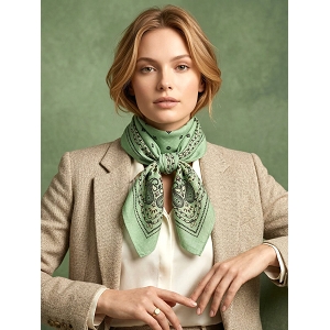  FOULARD CARRE IMPRIME<br>Vert