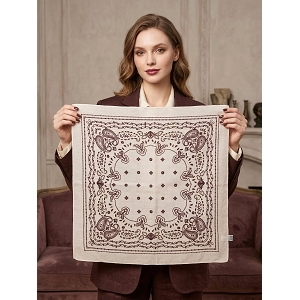 SCARPY CREATION FOULARD CARRE IMPRIME<br>Beige