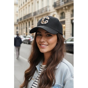 SCARPY CREATION CASQUETTE C LEOPARD<br>Noir