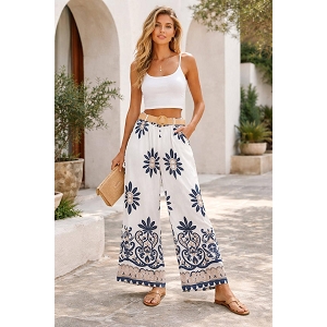  PANTALON PRINT<br>Bleu