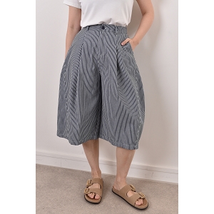 ROBE FLUIDE PANTALON BALLON RAYURE:Bleu
