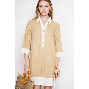 SCARPY CREATION ROBE CHEMISE BI COLOR<br>Marron
