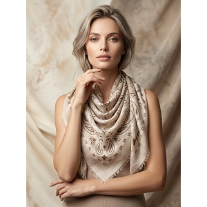  FOULARD CARRE<br>Beige