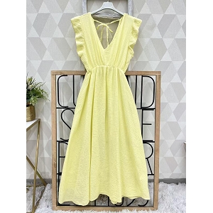  ROBE LONGUE COL V<br>Jaune