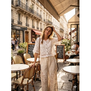  CHEMISE A CROCHET<br>Blanc