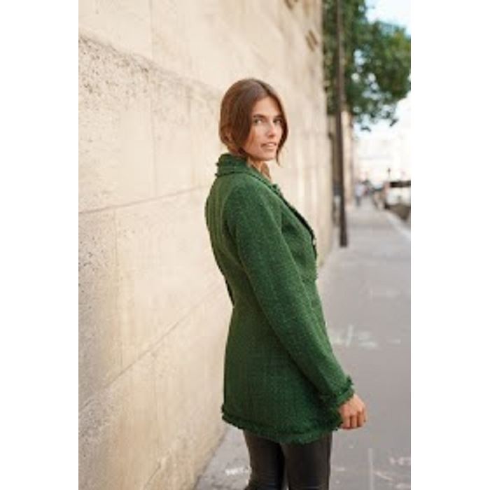 Scarpy creation my veste longue en tweed yl vert1534701_3